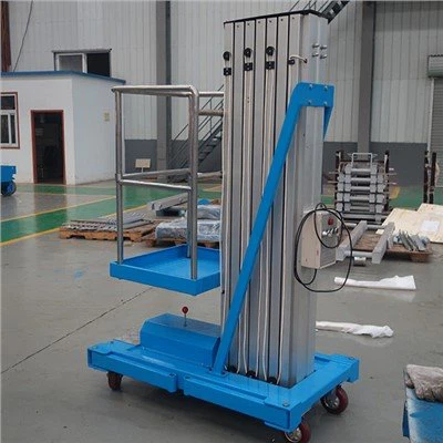 Rafmagns einn tvöfaldur mastur bómu ál lyftipallur