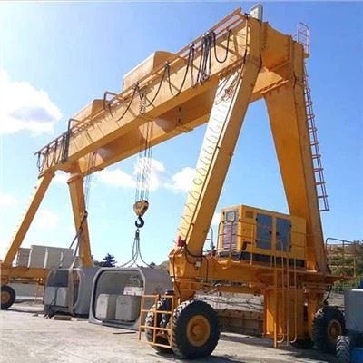 Úti með gúmmídekktum cantilever gantry krana með tvöföldum vinduvagni